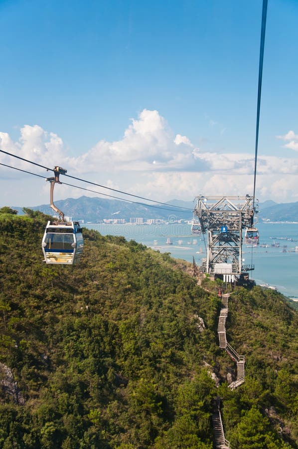Cable car on the mountain stock photo. Image of ropeway 33804612