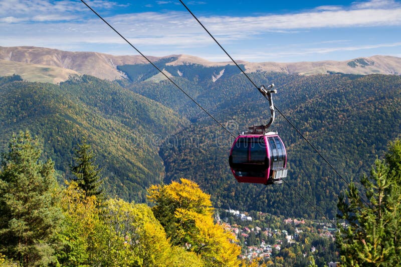 Cable Car on Mountain Landscape Stock Image Image of funicular, lift 45290923
