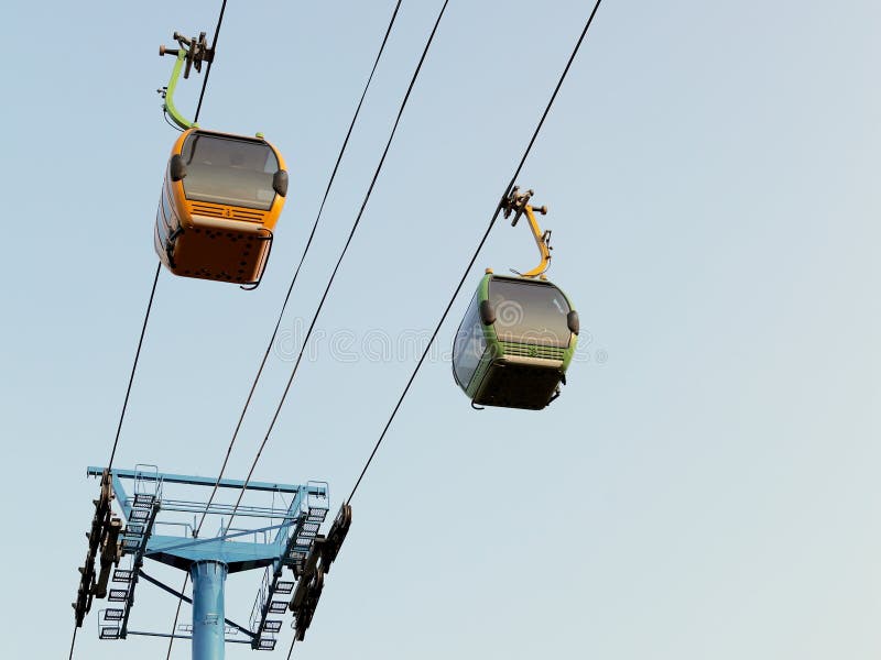 Cable Car on the Amusement Park Stock Photo Image of overhead, shaft