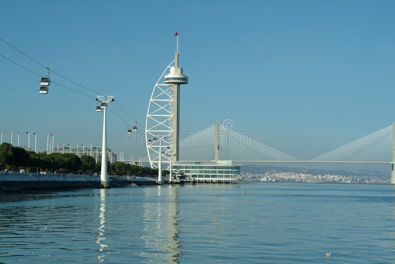 Cable car on the river