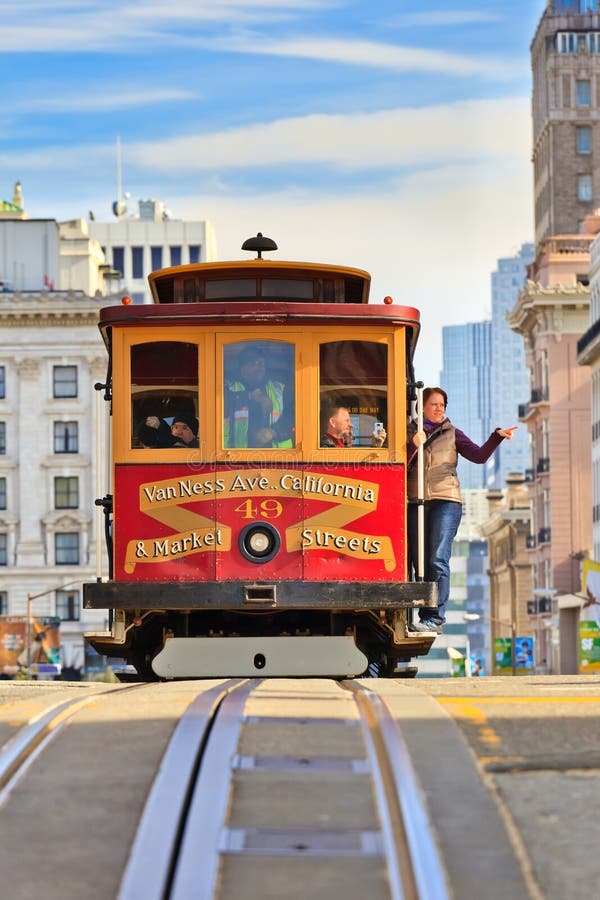 Cable Car Tram Railway in San Francisco, USA Editorial Stock Image