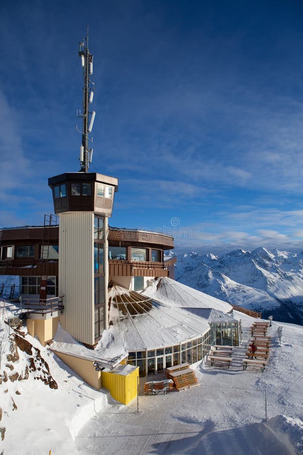 Cable-car station in alps