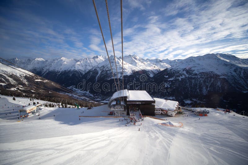 Cable-car station in alps