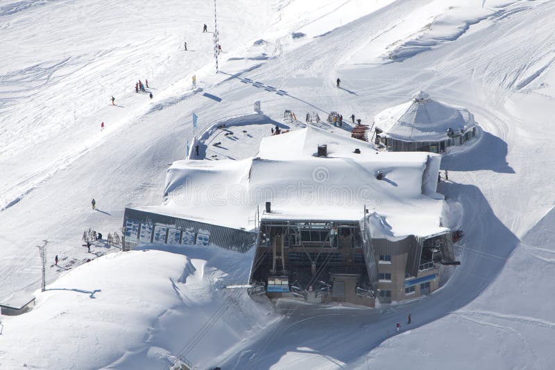 Cable-car station in alps