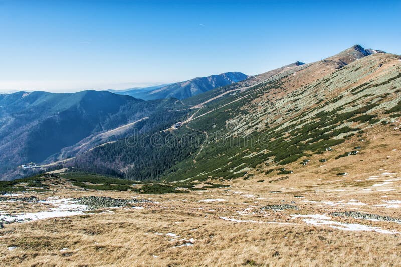 Cable car to the Chopok peak, lift station in Low Tatras mountains