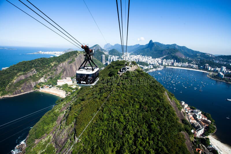 The cable car to Sugar Loaf stock photography The cable car to Sugar Loaf stock photography