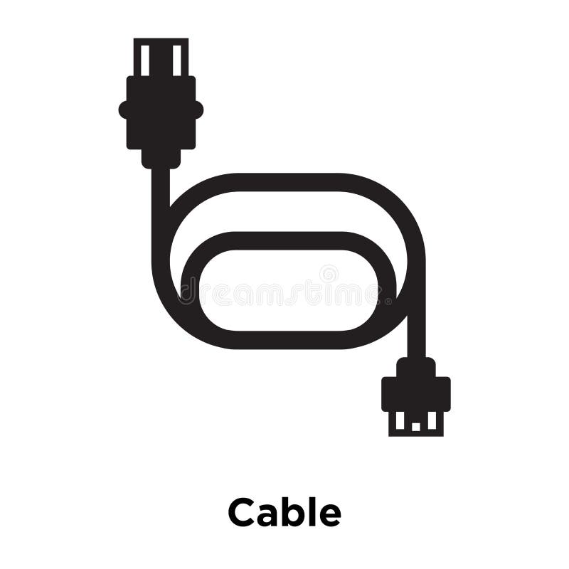 Cable icon vector isolated on white background, logo concept of stock illustration Cable icon vector isolated on white background, logo concept of stock illustration