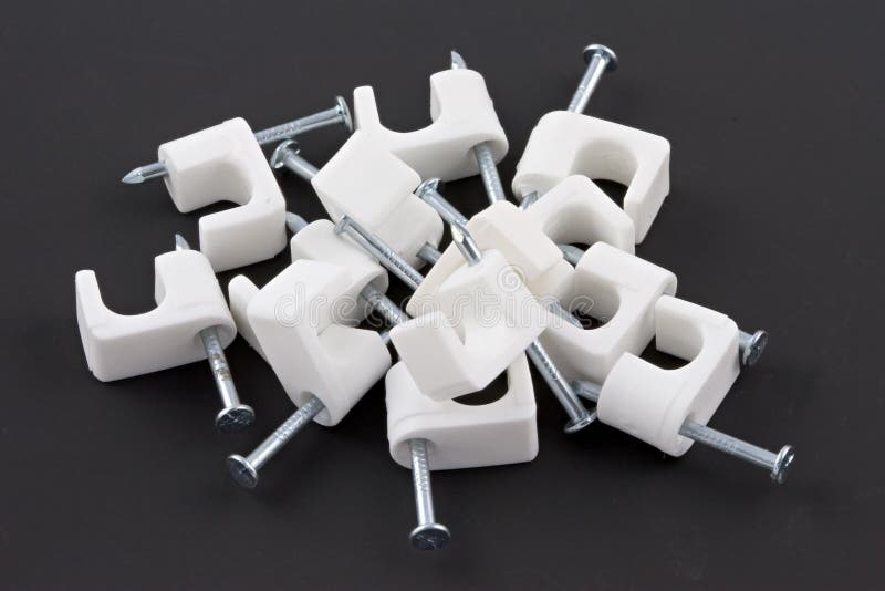 Cable staples stock image. Image of television, nail, wiring 507809
