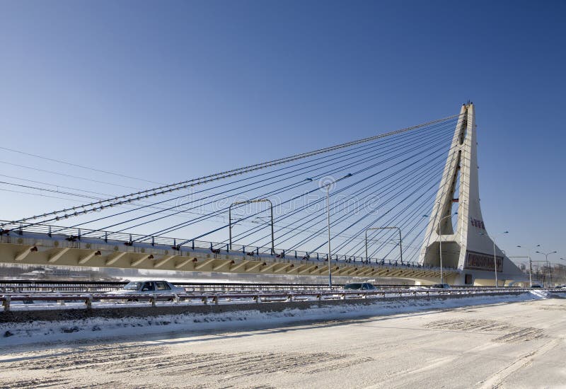 Cable-stayed bridge royalty free stock photo