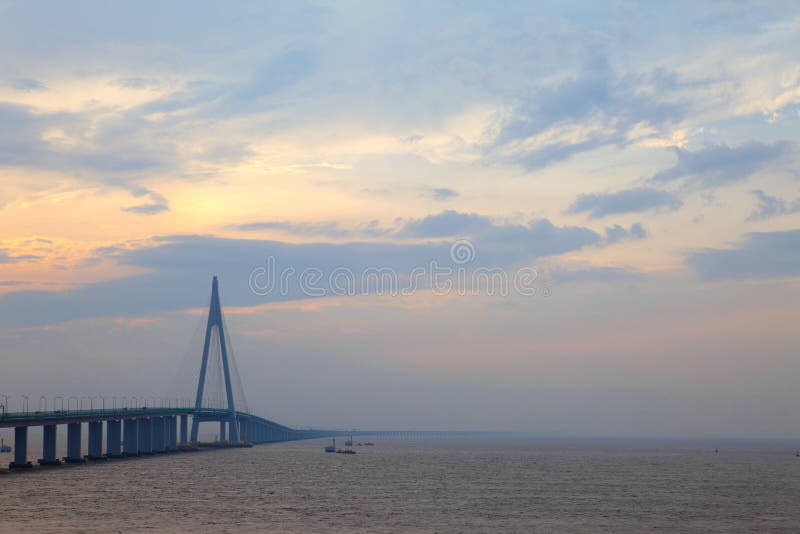 Cable-stayed bridge royalty free stock image