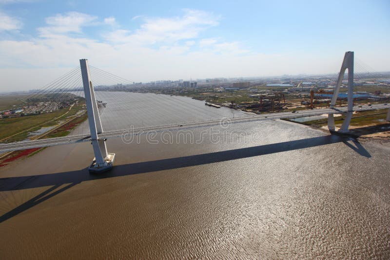 Cable-stayed bridge royalty free stock images