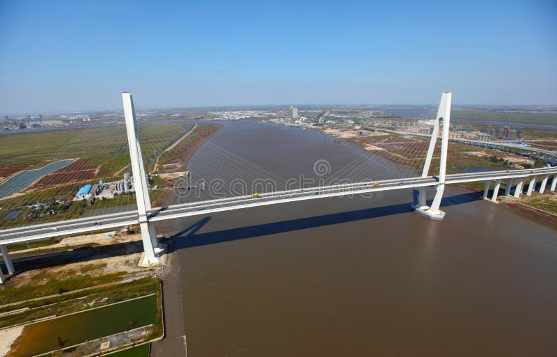 Cable-stayed bridge stock images