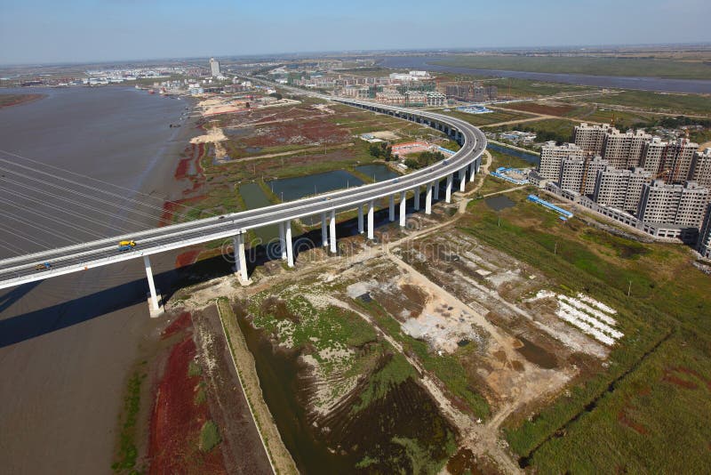 Cable-stayed bridge royalty free stock images