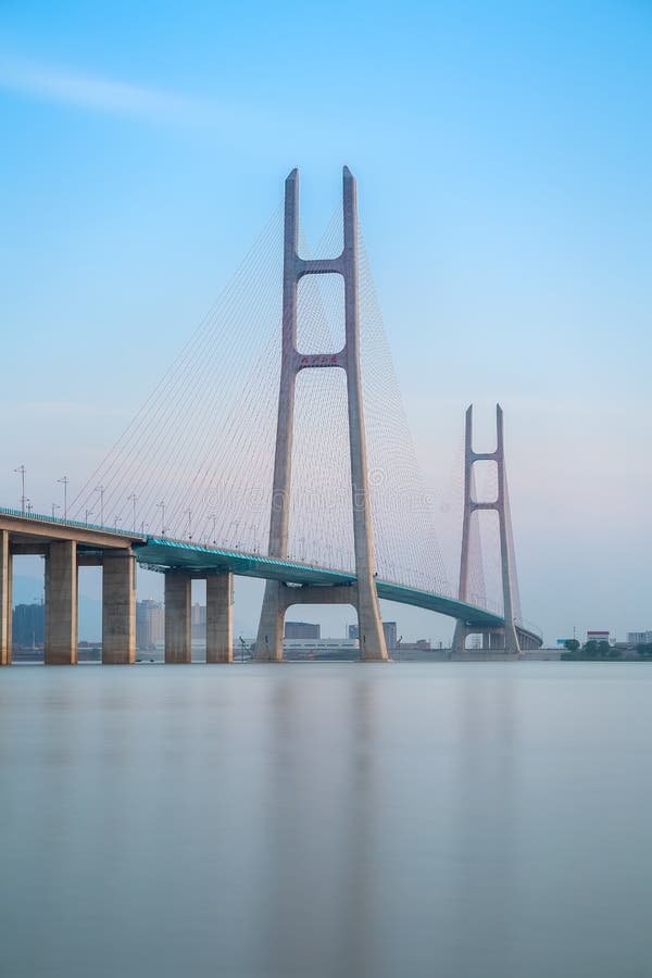 Cable stayed bridge closeup