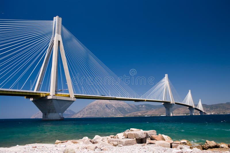 Cable Stayed Bridge, Greece Stock Photo Image of hanging, color 11591342