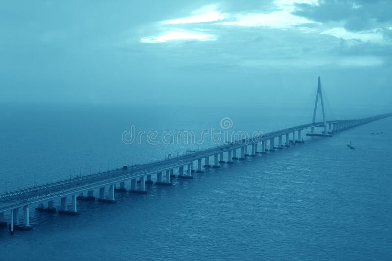 Cable-stayed bridge stock photo