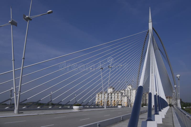 Cable-stayed Seri Wawasan Bridge stock photography