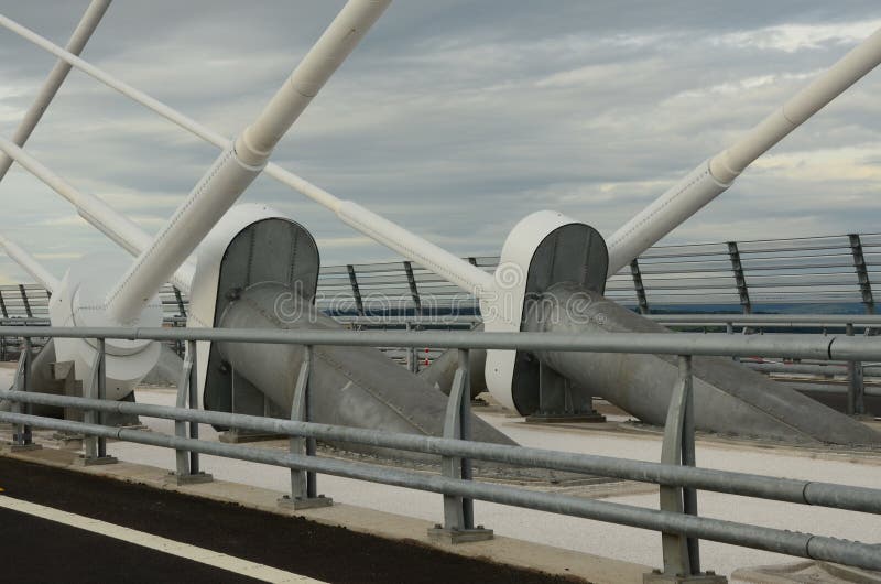 Cable Stays stock photo. Image of railings, architecture 99766510