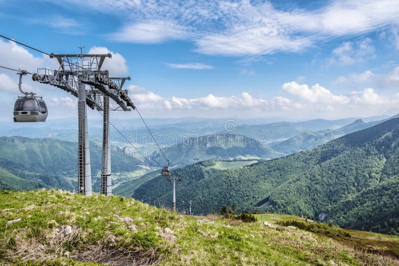 Cable transport, Vratna valley, Little Fatra, Slovakia