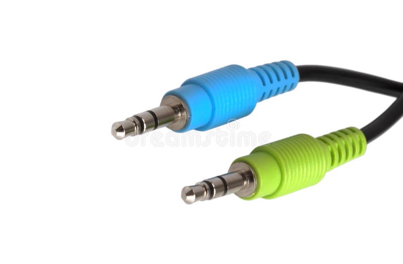 Cable With Two Connectors For The Sound Card Stock Photo Image of