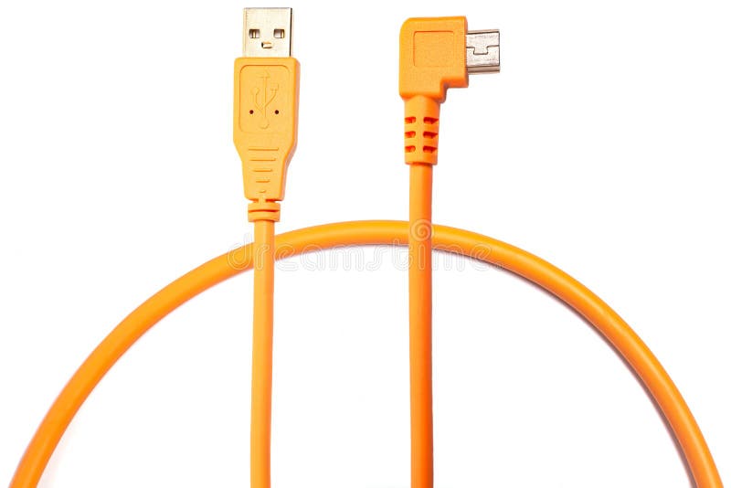 Naranja Cable Usb Aislado Sobre Fondo Blanco Foto de archivo Imagen