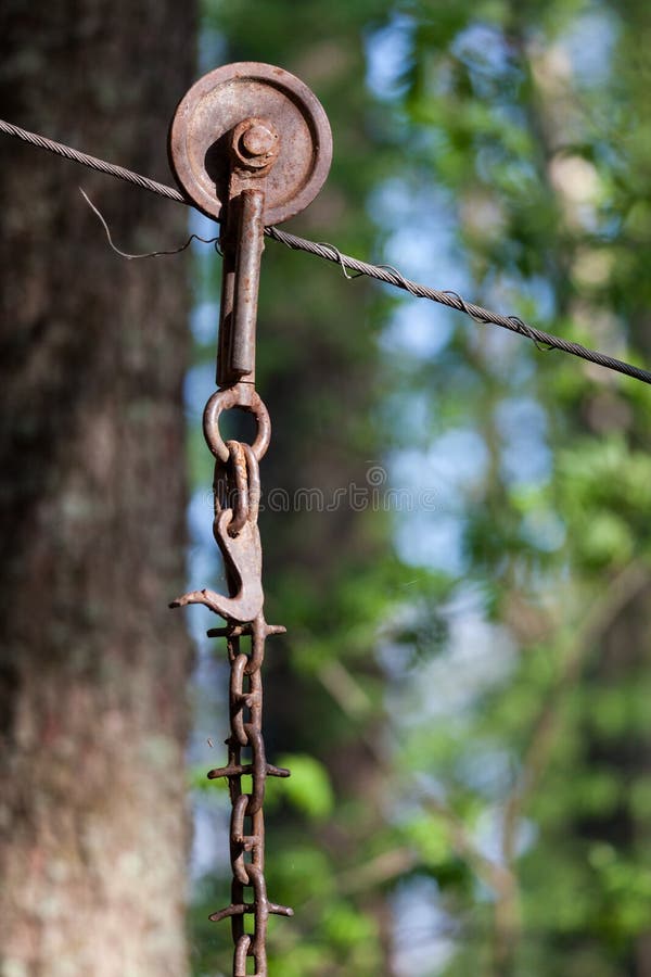 Cable Wire and Hanging Chain Stock Image Image of weathered, wire