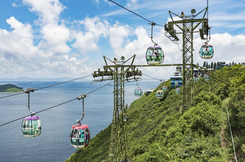 Cablecar in Ocean Park, Hongkong Editorial Stock Image - Image of