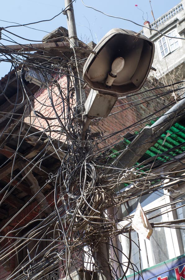 Cables and Wires in Kathmandu, Nepal Stock Photo Image of conductor