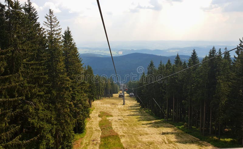 Cableway on Cerna Hora mountain, Krkonose