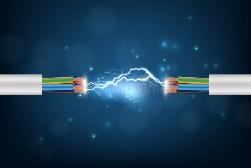 Cablu electric. iluminarea conexiunilor care luminează conceptul abstract de concept cibernetic informatic de fundal pentru teleco vector illustration