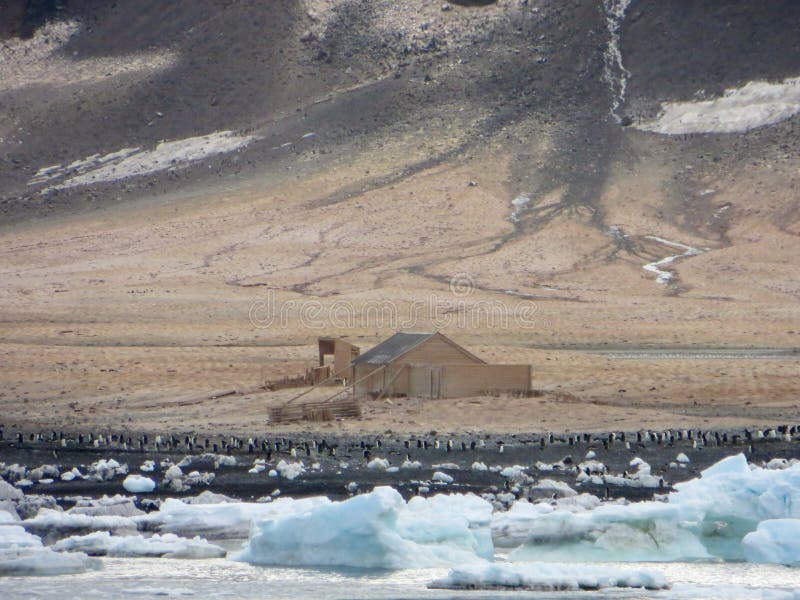Borchgrevink`s Hut Cape Adare at the entrance to the Ross Sea in Antarctica. Borchgrevink`s Hut Cape Adare at the entrance to the Ross Sea in Antarctica