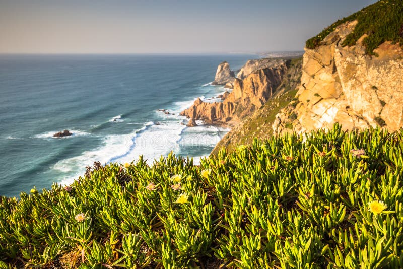 Cabo Da Roca, Cascais, Portugal Stock Photo - Image of stone, landscape ...