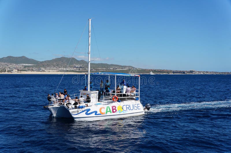 Cabo San Lucas, Mexico - November 7, 2022 - a Catamaran Boat with