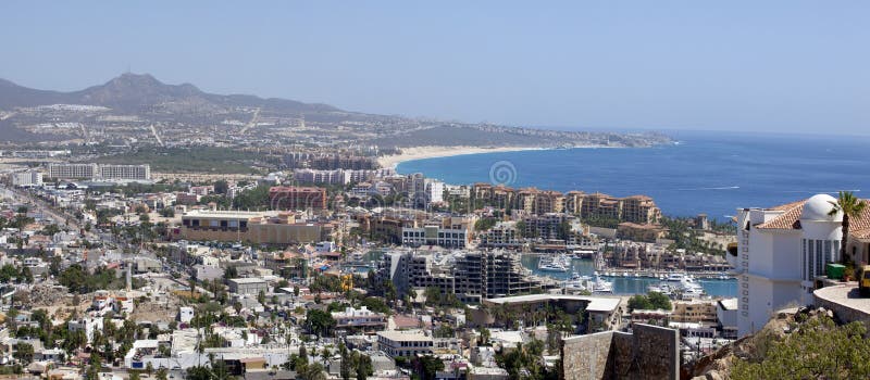 Panoramic view of Cabo San Lucas, Mexico. 5 Pictures were used to make this large panoramic image. Panoramic view of Cabo San Lucas, Mexico. 5 Pictures were used to make this large panoramic image