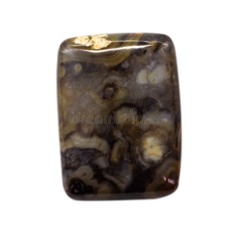 Cabochon natural do macro lustroso do cassiterite foto de stock Cabochon natural do macro lustroso do cassiterite foto de stock