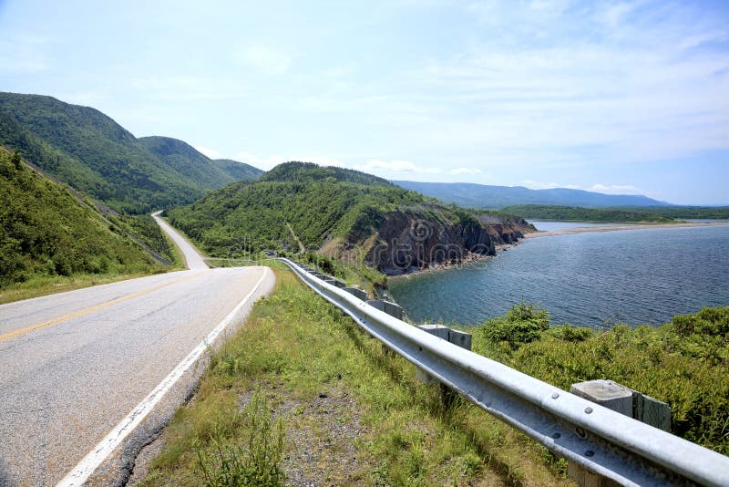 Cabot Trail In Cape Breton With Mountains And Seaside Cliffs royalty free stock photos