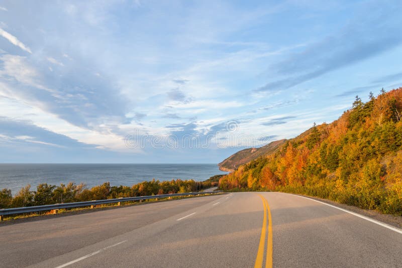 Cabot Trail Highway (Cape Breton, Nova Scotia, Canada) royalty free stock photography