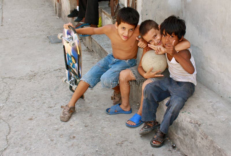 Cuban kids having fun on street in Havana. Cuban kids having fun on street in Havana