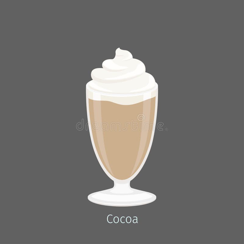Cacao caldo delizioso o cioccolato bevente in vetro illustrazione vettoriale