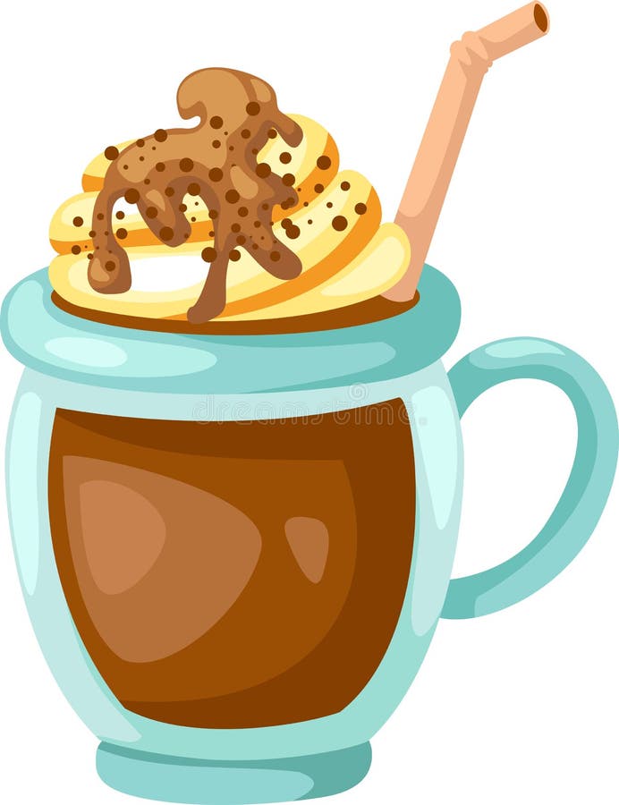 Cacao con il vettore crema sbattuto della tazza illustrazione di stock