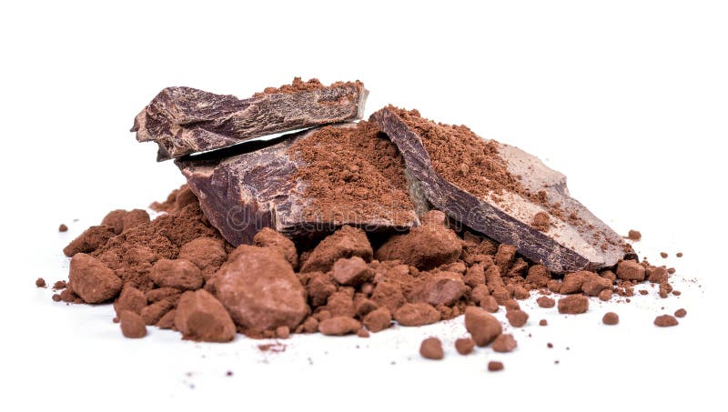 Cacao cru avec la poudre image libre de droits Cacao cru avec la poudre image libre de droits