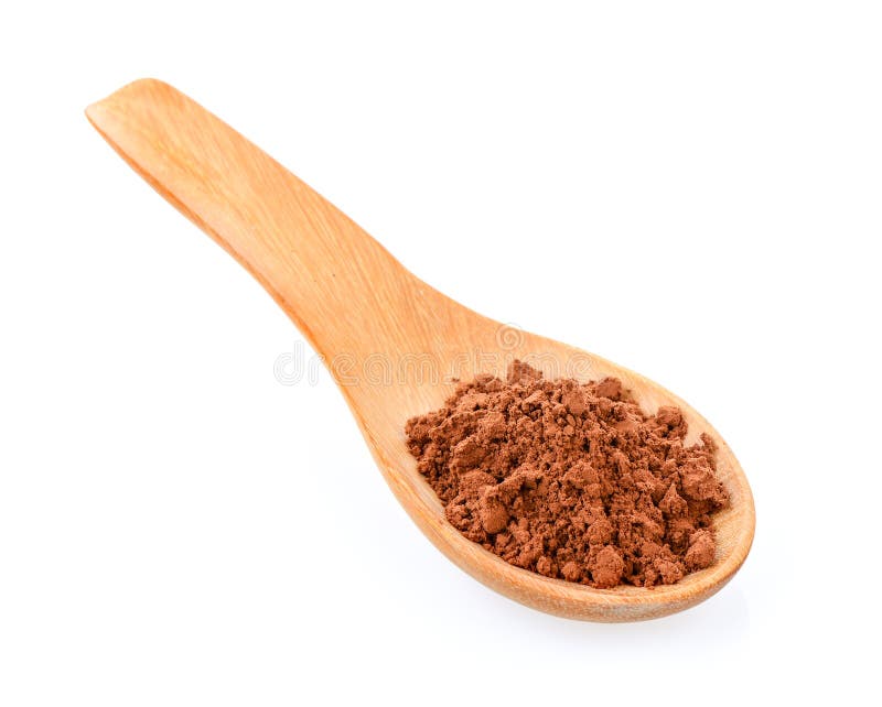 Cacaopoeder in een houten lepel royalty-vrije stock afbeeldingen Cacaopoeder in een houten lepel royalty-vrije stock afbeeldingen
