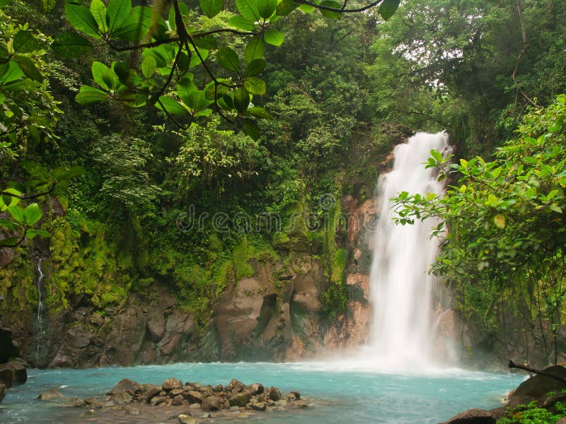 Celestial blue waterfall in Costa Rica. Celestial blue waterfall in Costa Rica
