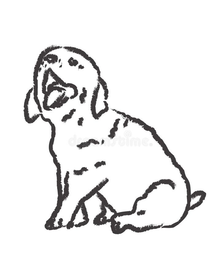 Cachorrinho bonito pequeno em um fundo branco ilustração stock Cachorrinho bonito pequeno em um fundo branco ilustração stock