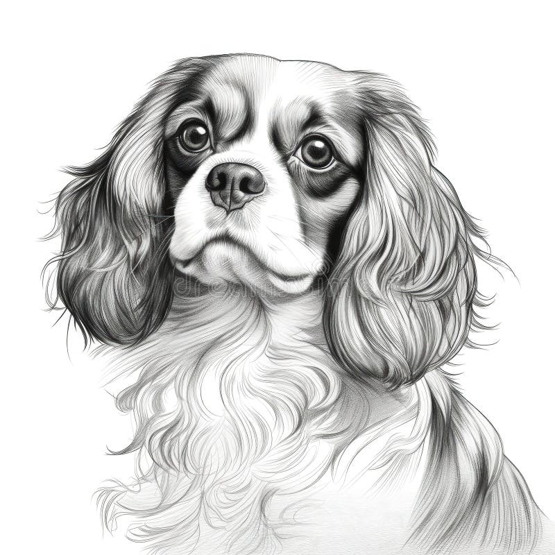 Cachorro cavalier rey charles spaniel dog ai generado fotos de archivo