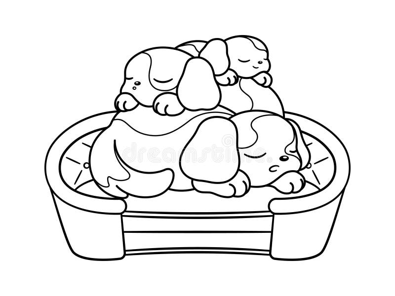 Desenhos para colorir de desenho de cachorros dormindo para colorir  