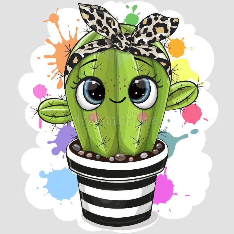 Grupo Bonito Do Kawaii Dos Desenhos Animados De Planta, De Plantas Carnudas  Do Cacto E De Flores Com Projeto Liso Das Caras Engra Ilustração Stock -  Ilustração de cactos, jogo: 102184516