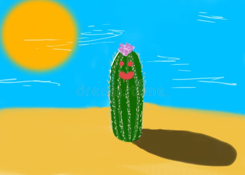 Cacto no deserto ilustração stock. Ilustração de esquerdo - 151960535