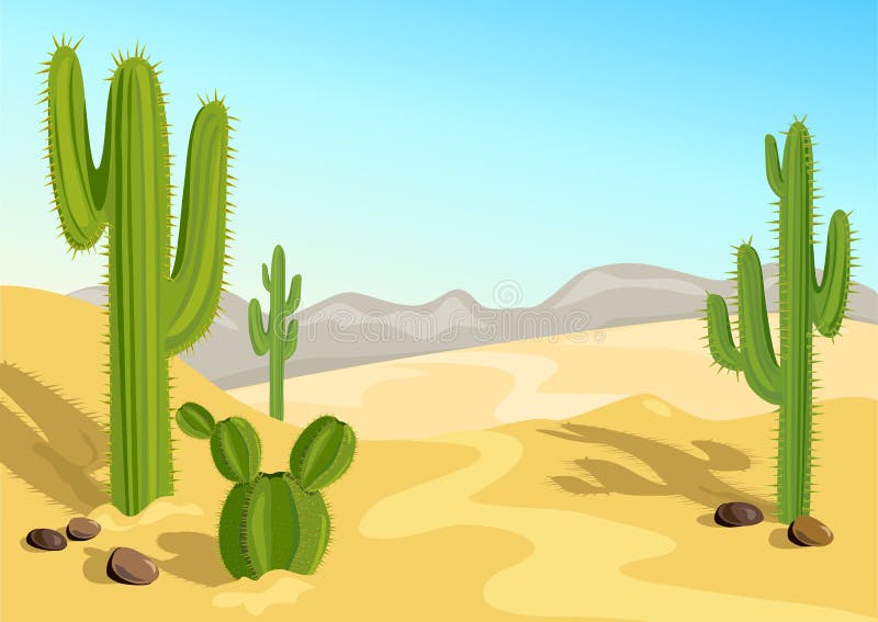 Deserto cacto desenhos animados imagem vetorial de stockgiu© 263679840