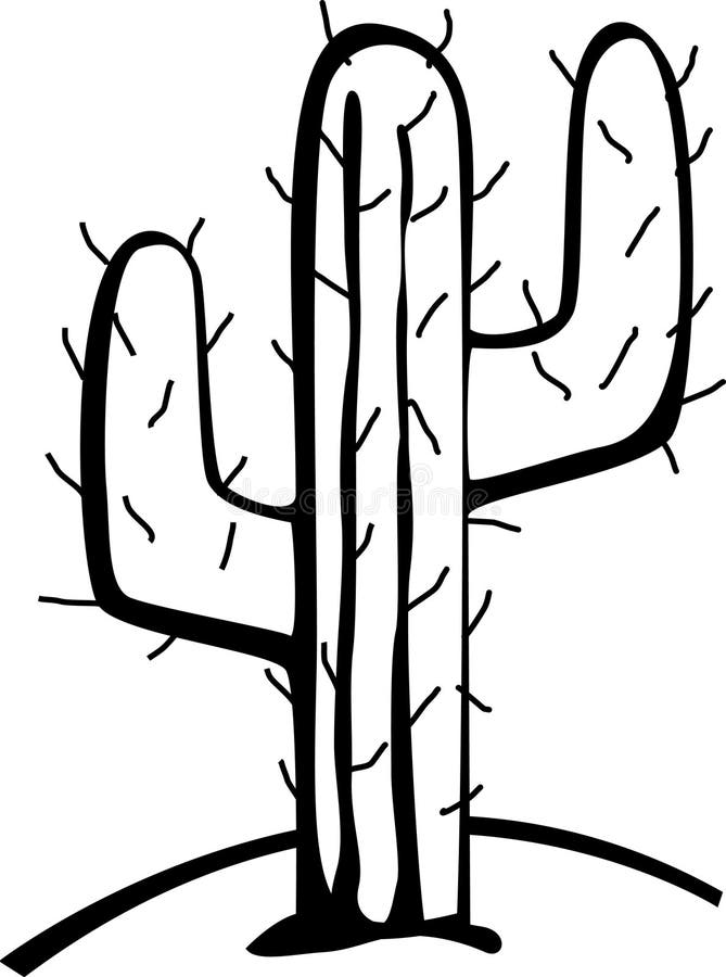 Cactus In The Desert Vector Illustration Stock Vector - Illustration of